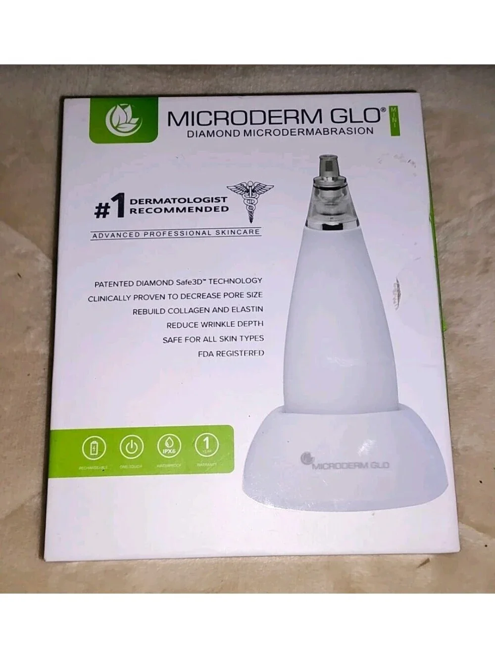 Microderm GLO MINI Diamond Microdermabrasion & Suction Tool Collagen Production